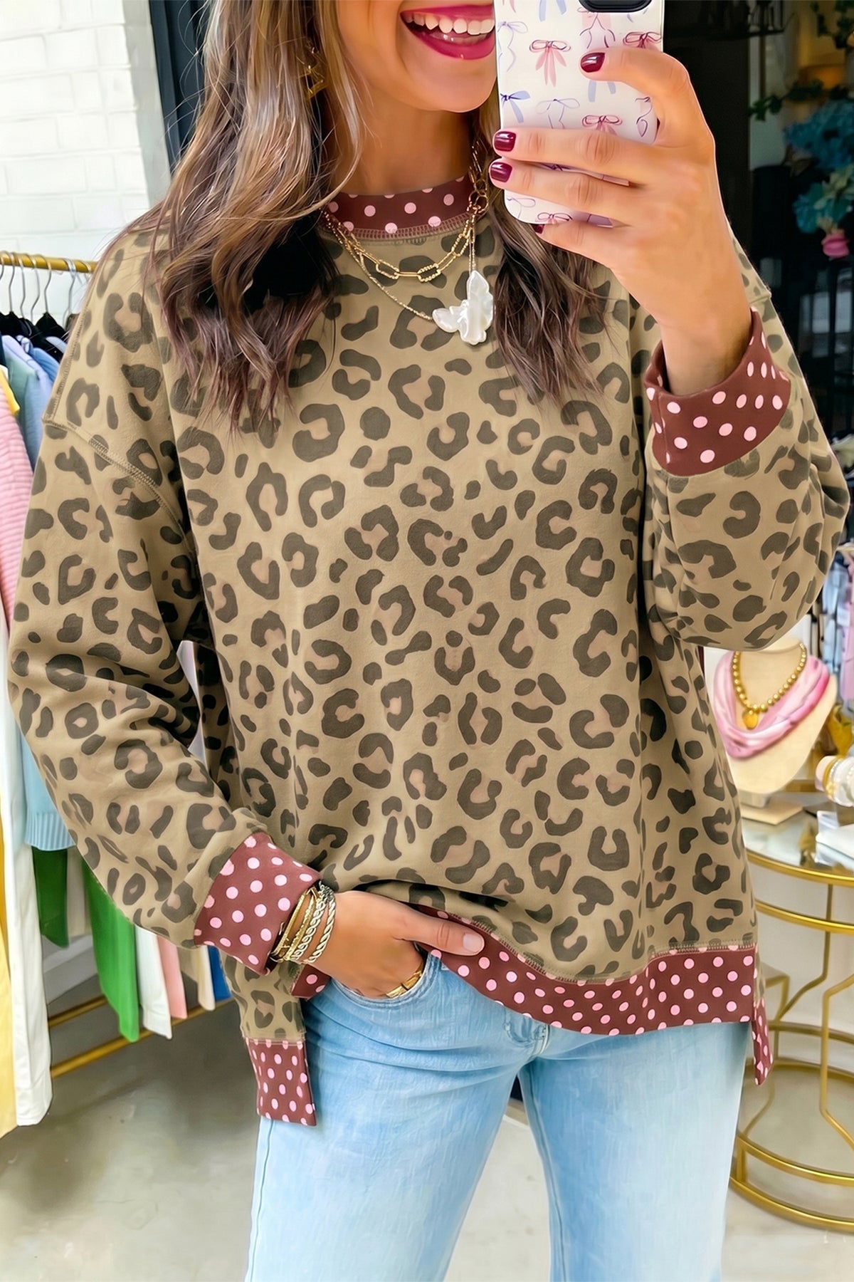 Top de leopardo y lunares