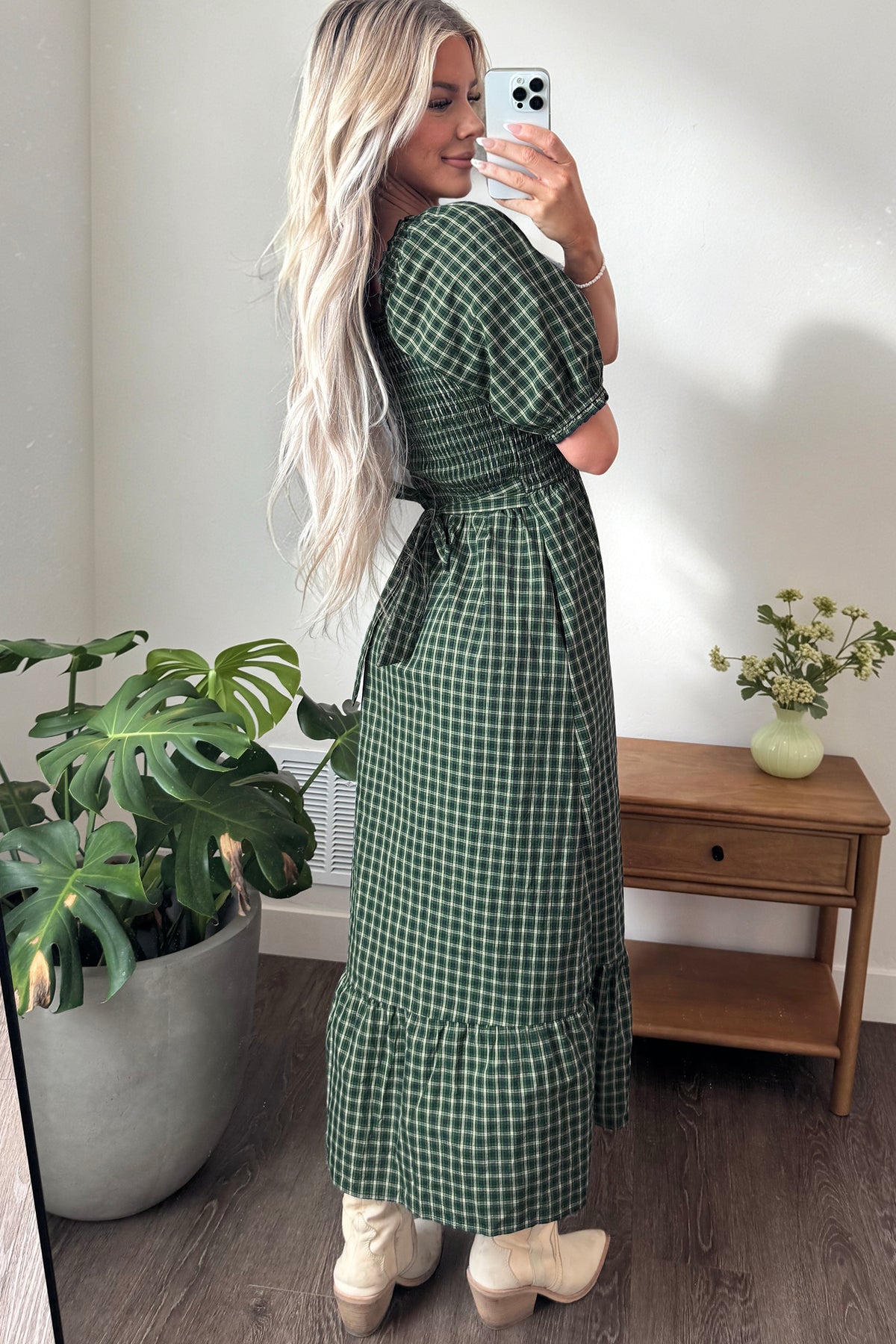 Vestido verde de cuadros