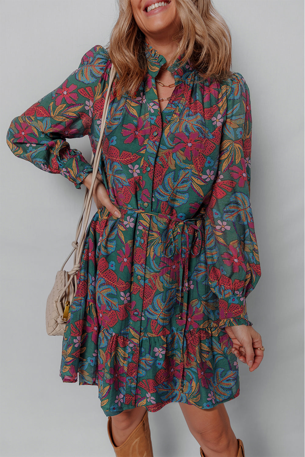 Vestido floral verde