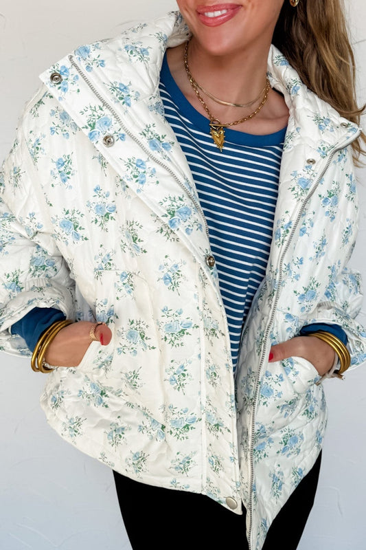 Chaqueta acolchada floral