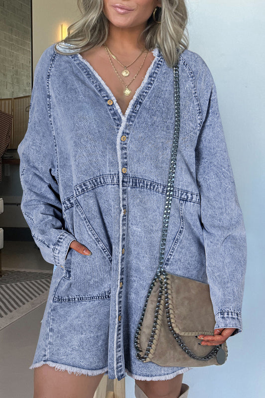 Vestido Vaquero Azul con Botones