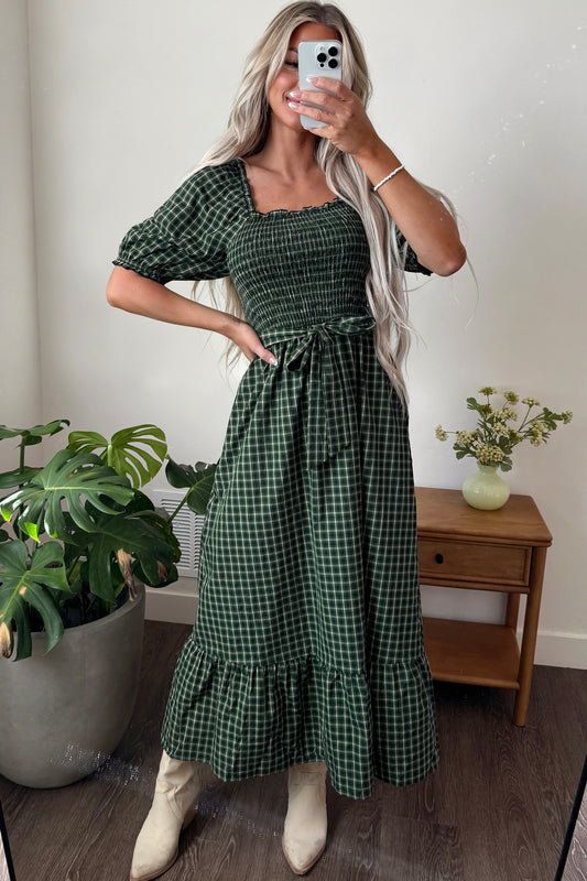 Vestido verde de cuadros