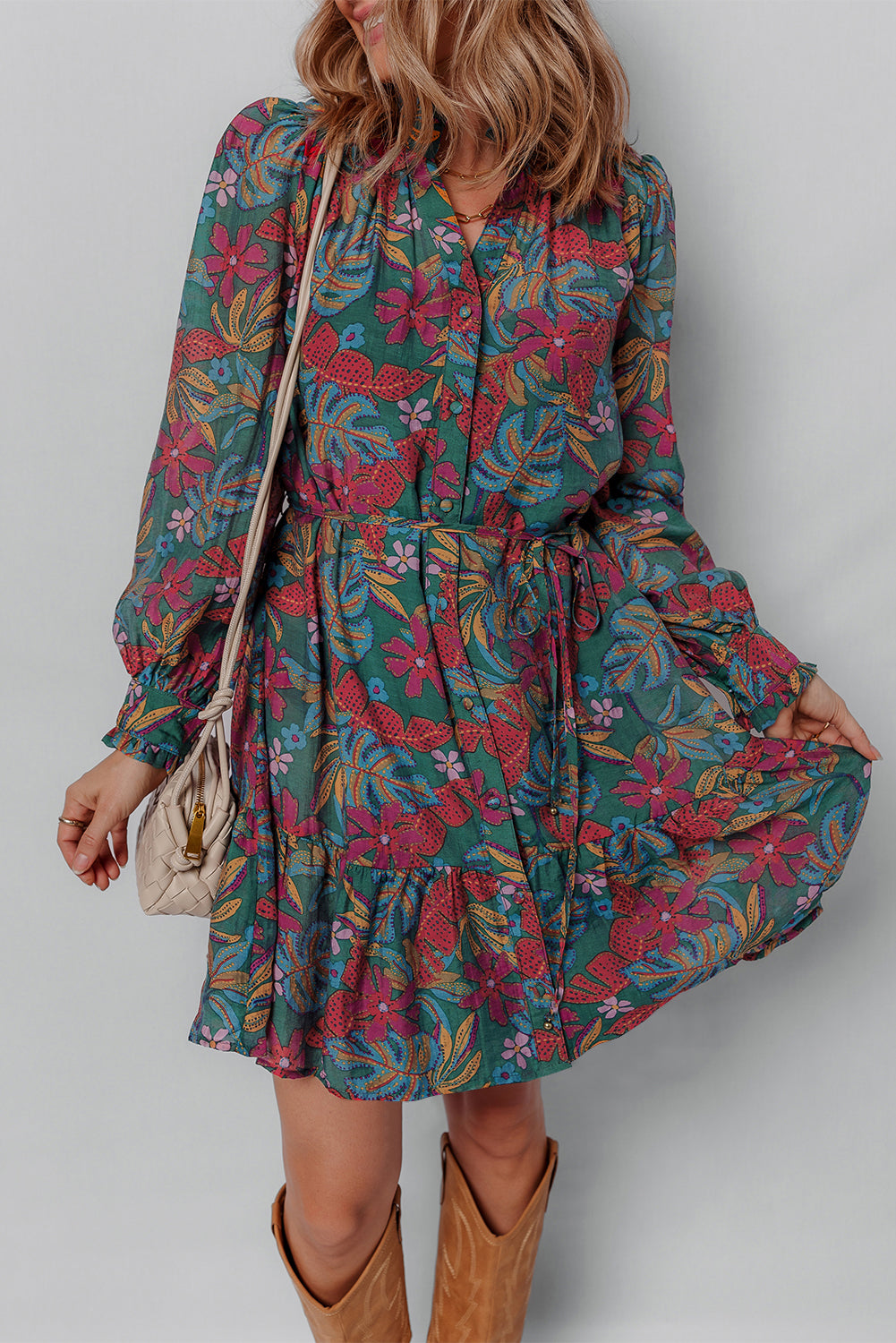 Vestido floral verde