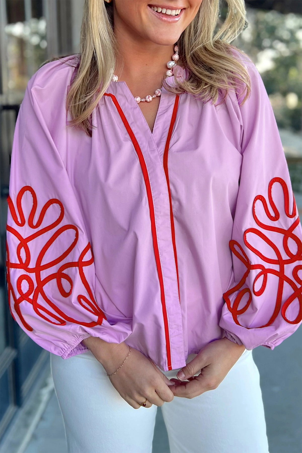 Blusa con contraste