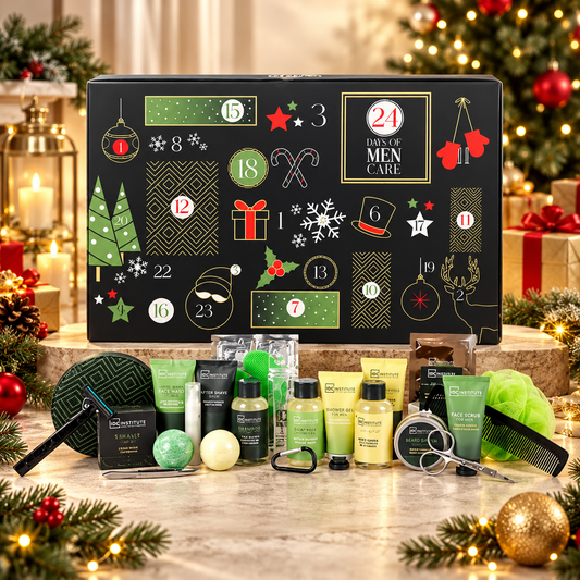 Calendario de Adviento para hombre con 24 piezas de cuidado personal, de la marca BB Bellezachic, ideal para Navidad
