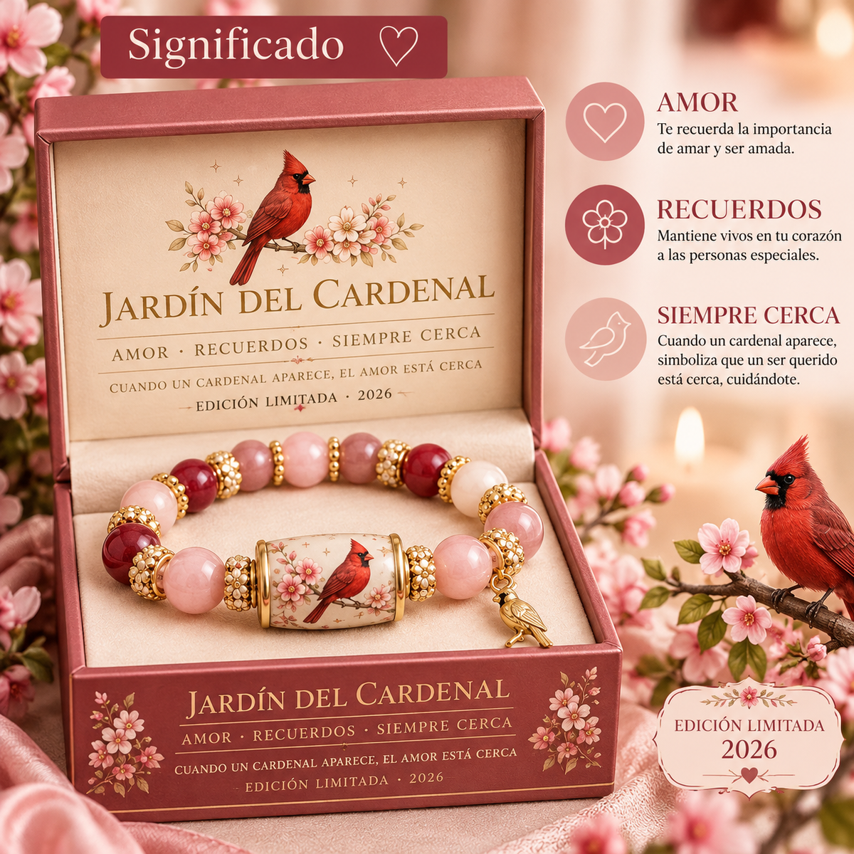 Pulsera de cuentas de cristal de BB Bellezachic con caja de regalo, decorada con detalles florales y estilo elegante.