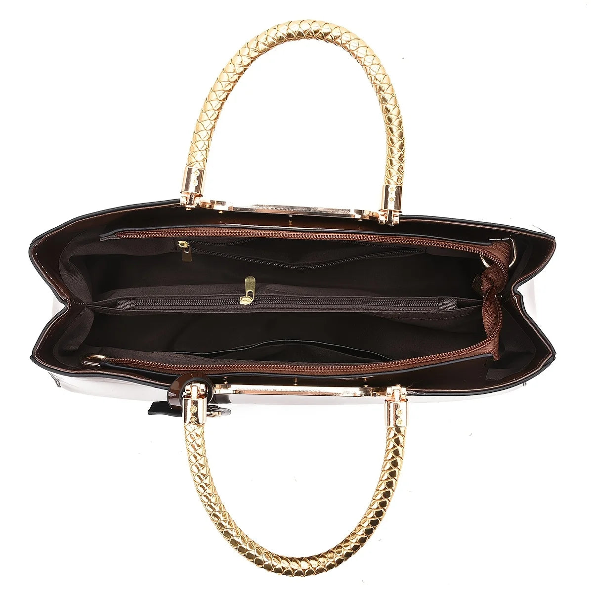 Bolso de mujer BB Bellezachic con acabado brillante, bolso elegante y moderno para ocasiones especiales.