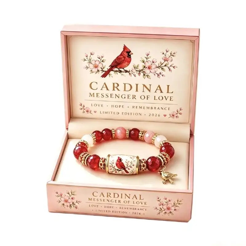 Pulsera de cuentas de cristal de BB Bellezachic en caja de regalo, muestra las cuentas brillantes y detalles decorativos.