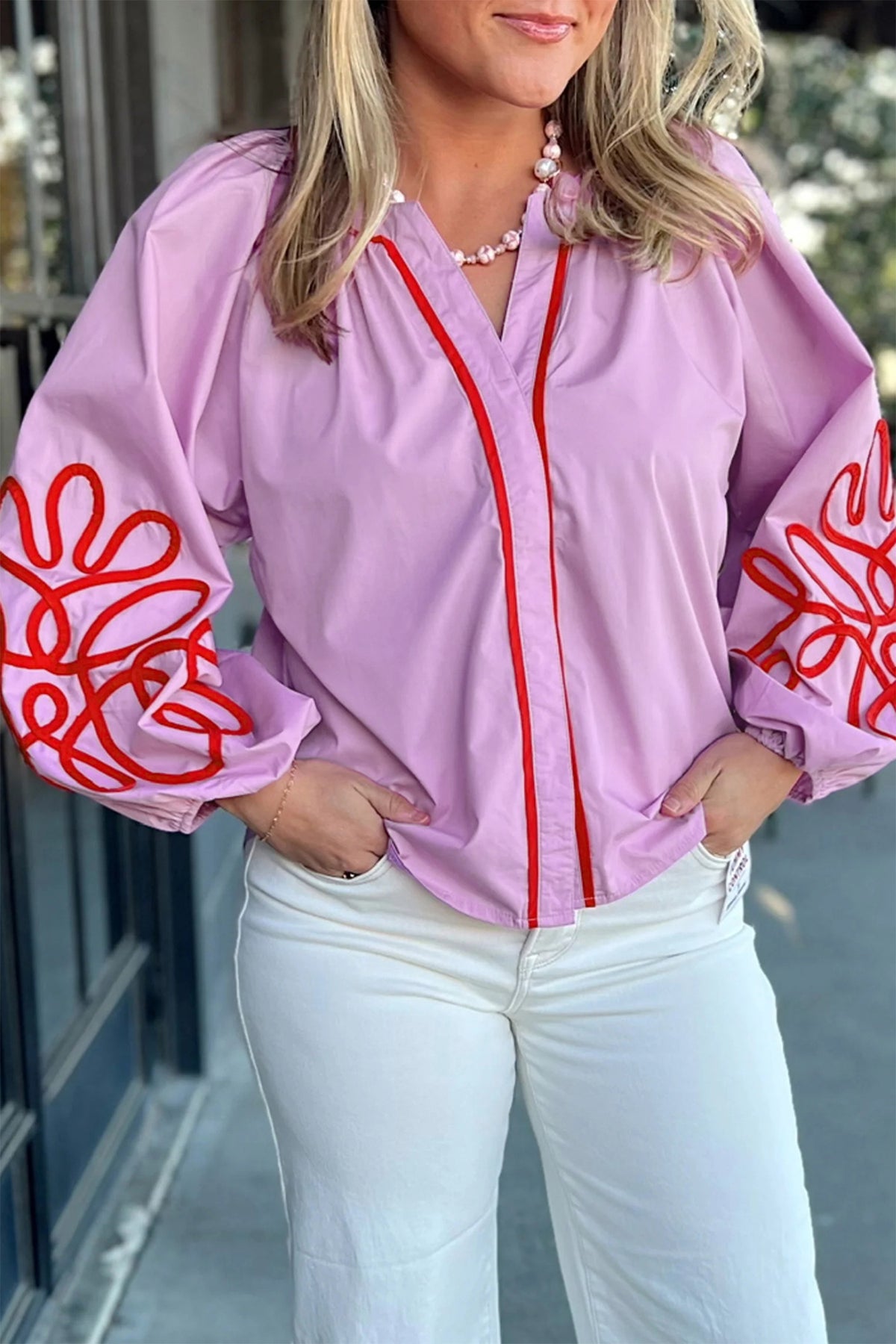 Blusa con contraste