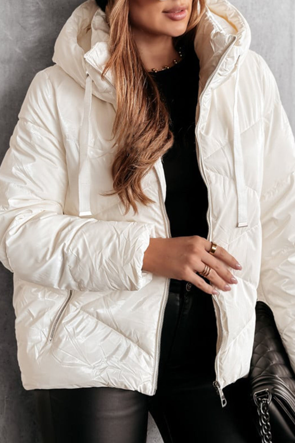 Chaqueta acolchada blanca